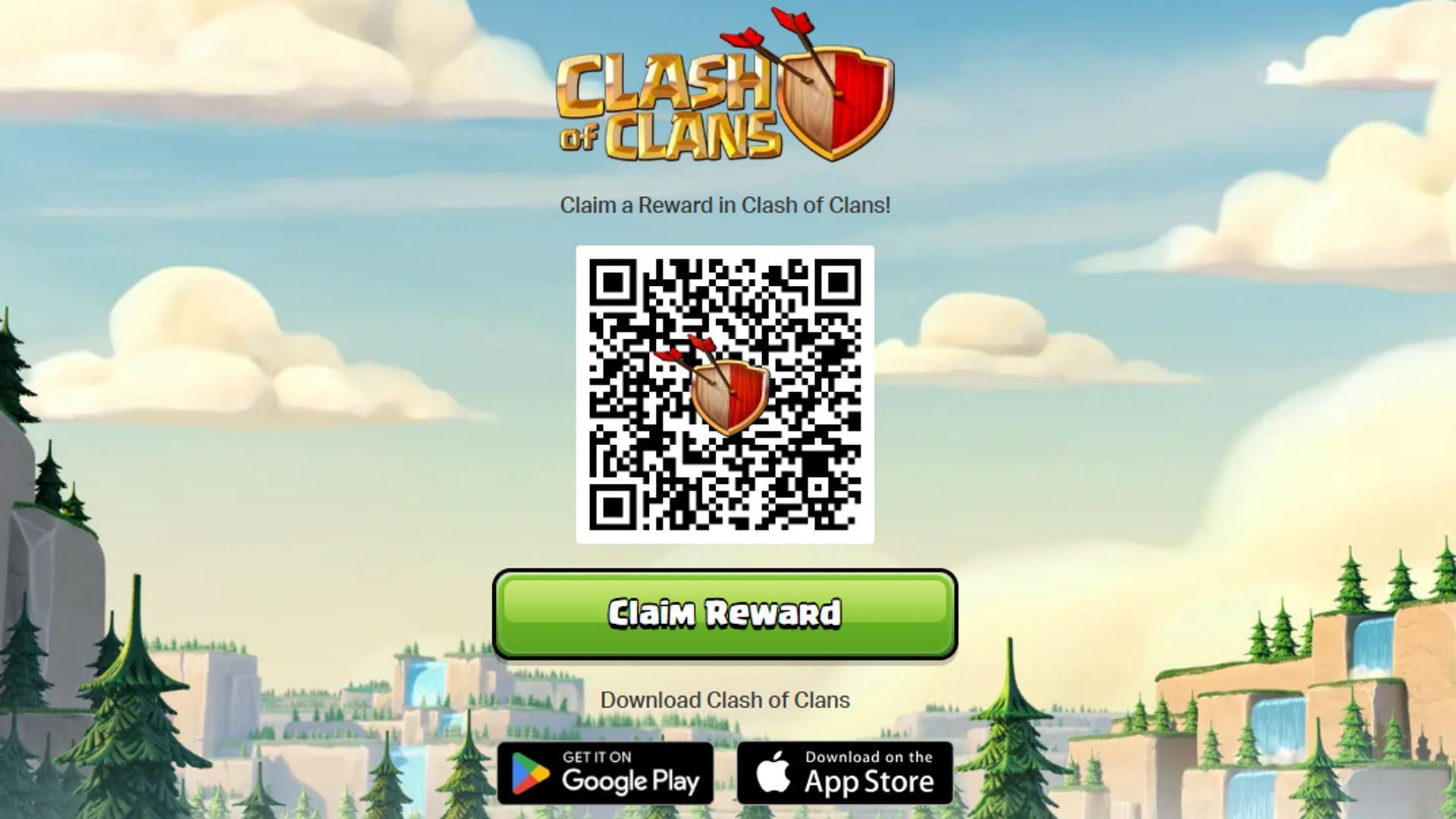 Voucher redemption webpage (Image via Supercell)